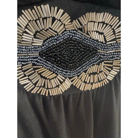 Hale Bob Hand Beaded black tunic tank or mini dress Size S made in Guatemala - Picture 4 of 5